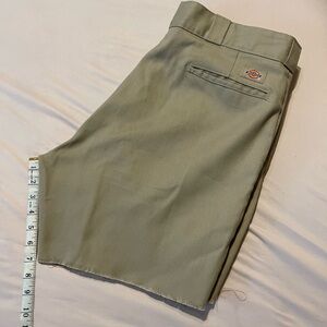 Dickies Tan Flat Front cut off Shorts